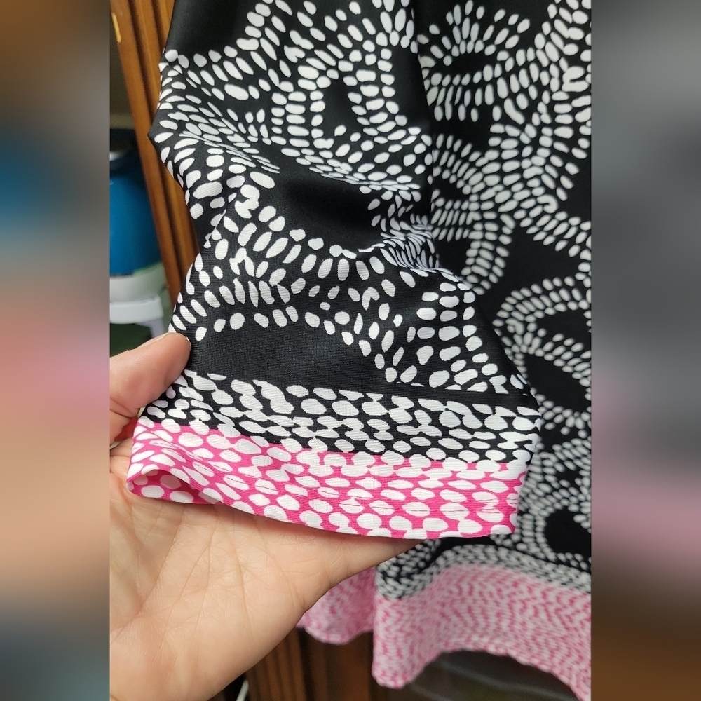 Kim Rogers Black Pink Patterned 2X Tunic Top - Picture 5 of 7